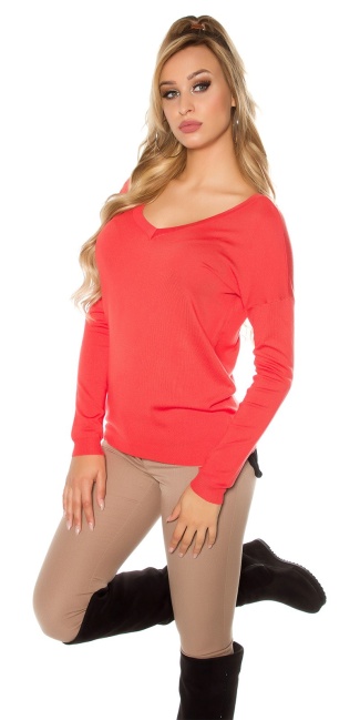 Trendy pullover with angel wings Coral